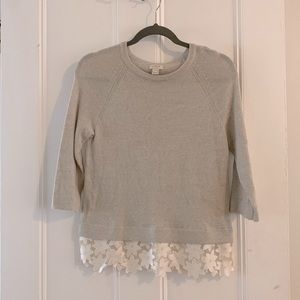 J Crew sweater with lace detail